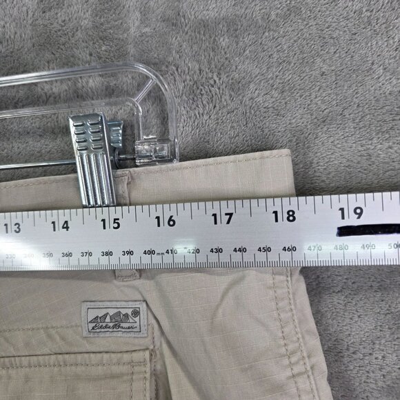 Womens Eddie Bauer Beige Chino Shorts Cotton Blend 6" Inseam Stretch Size T12 - Picture 7 of 10